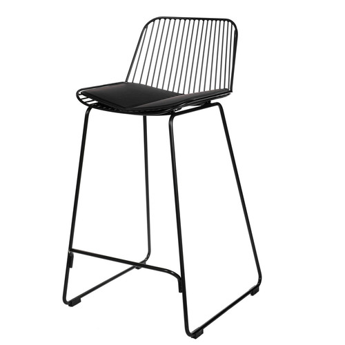 Bar Stool with Seat Pad Dill Low, black
