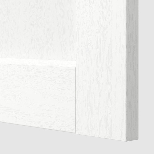METOD High cabinet with cleaning interior, white Enköping/white wood effect, 60x60x220 cm