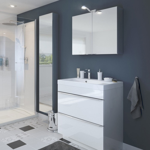 Bathroom Mirrored Wall Cabinet GoodHome Imandra 40x90x15cm