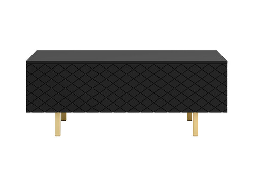 Coffee Table with Storage Scalia II 120, matt black, gold legs