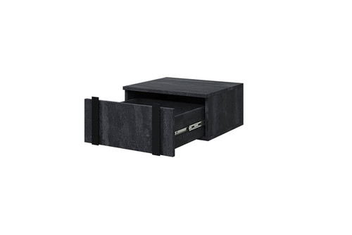 Wall-Mounted Bedside Table Verica Set of 2, charcoal/black handles