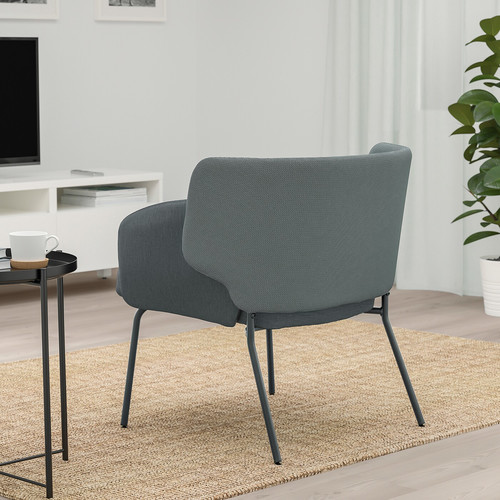 BINGSTA Armchair, Vissle dark grey, Kabusa dark grey