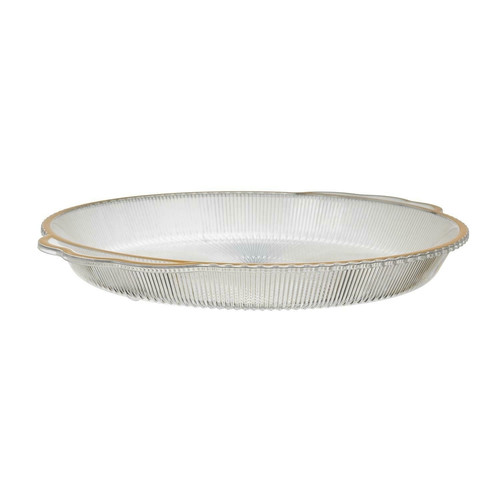 Tray Mirage 38.5cm, oval, gold rim, plastic