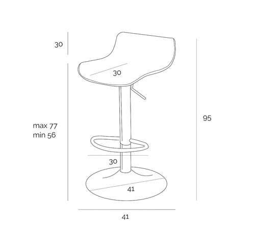 Bar Stool Bar One Simplet, matt white