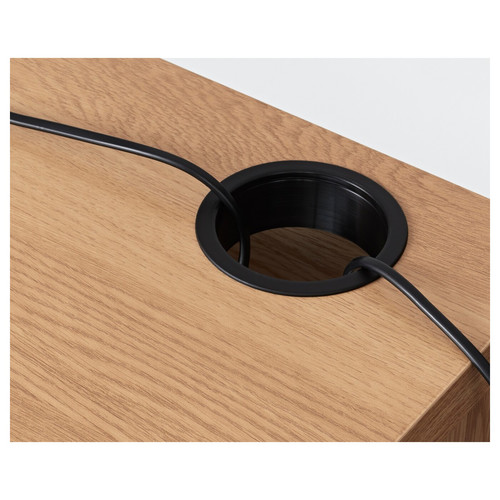 MICKE Desk, oak effect, 73x50 cm