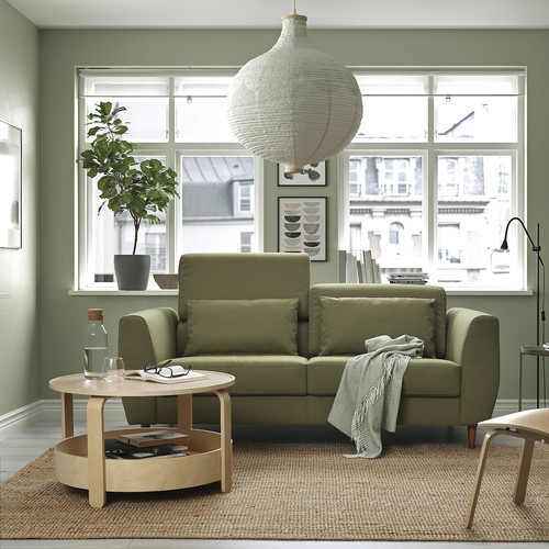 SLATORP 2-seat sofa, Vissle yellow-green