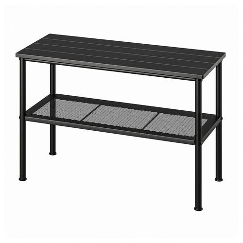 NIPÅSEN Bench with shoe storage, black, 79x35x52 cm