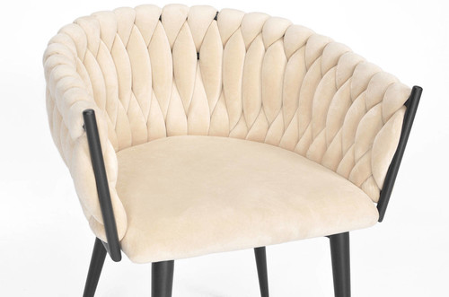 Glamour Braided Chair ROSA, black-beige