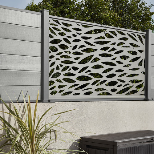 Blooma Neva Aluminium Leaf 1/2 Fence Panel 88 x 179 cm, taupe