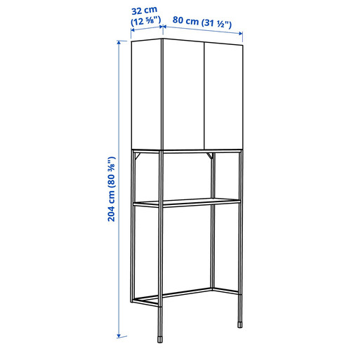 ENHET Storage combination, white, 80x32x204 cm