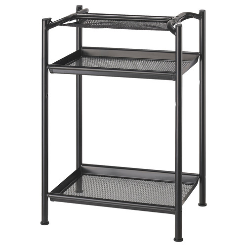 LAGKAPTEN / SPÄND Desk, black-brown/black, 140x60 cm