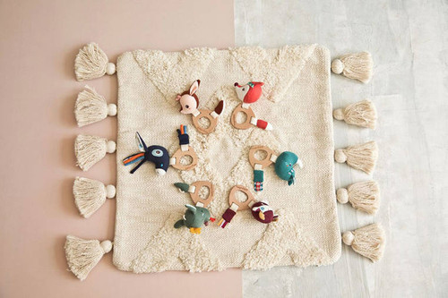 LILLIPUTIENS Rattle with Wooden Teether Alice Fox ECO 3m+