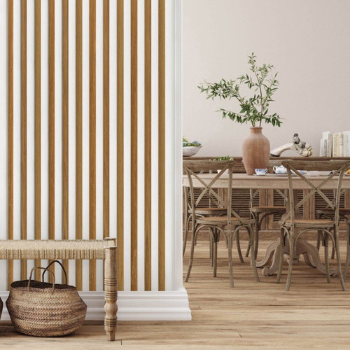 Stegu Wall Decorative Lamella Triple 1pc 275 x 17.6 cm, white/oak