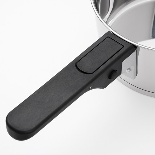SLÄTROCKA Cookware kit with detachable handle, saucepan stainless steel