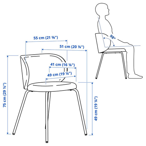KRYLBO Chair, Tonerud blue