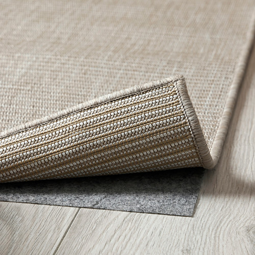 LUFTFARTYG Rug flatwoven, in/outdoor, beige/stripe, 160x230 cm