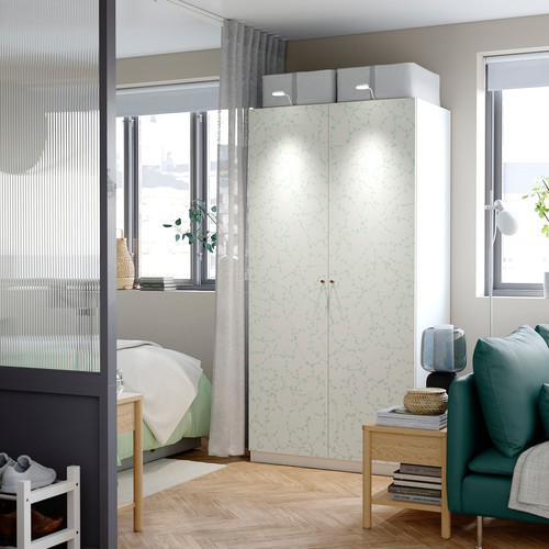 PAX / LINNABERG Wardrobe combination, white/patterned, 100x60x201 cm