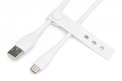 DIGITUS USB-C silicone connection cable, 0.5m, white