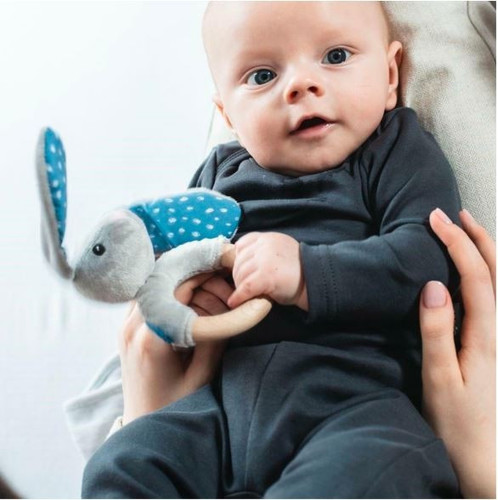 Whisbear Eco Wooden Teether Bunny, grey, 3m+