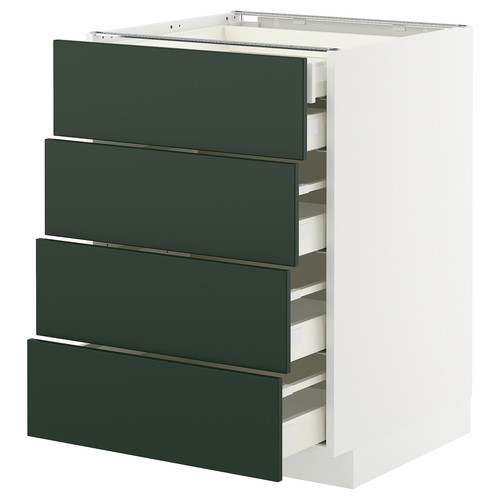 METOD / MAXIMERA Base cb 4 frnts/2 low/3 md drwrs, white/Havstorp deep green, 60x60 cm