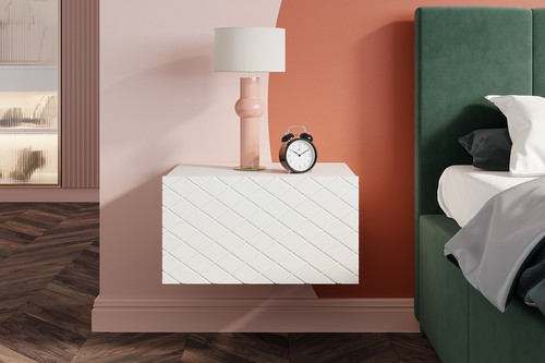 Wall-Mounted Bedside Table Scalia 50 Set of 2, matt white
