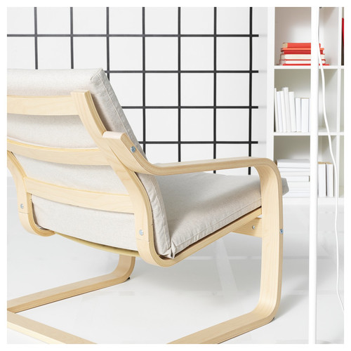 POÄNG Armchair cushion with low back, Katorp natural colour/beige