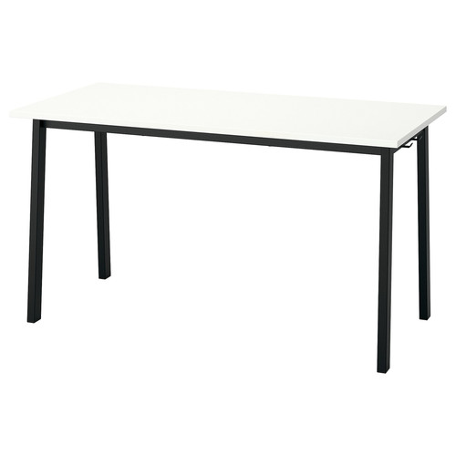 MITTZON Conference table, white/black, 140x68x75 cm