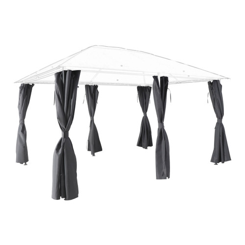 GoodHome Curtain for Gazebo Shamal 4 x 3 m, grey