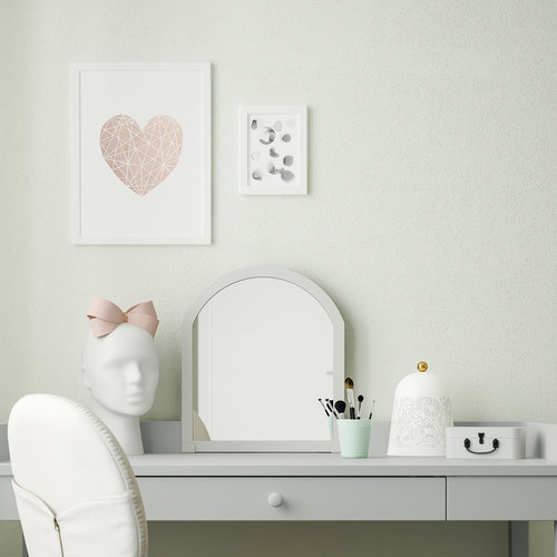 SMYGA Mirror for desk/wall, light grey