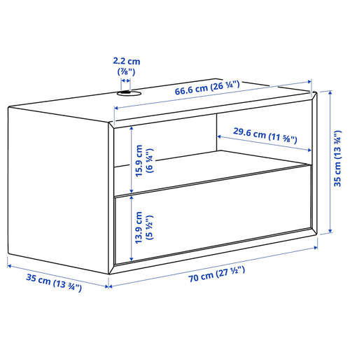 EKET Media storage combination, white/white stained oak, 175x35x35 cm