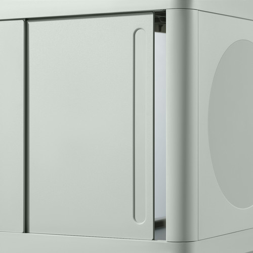 IVÖSJÖN Wash-basin base cabinet, with sliding doors/green, 50x33x57 cm