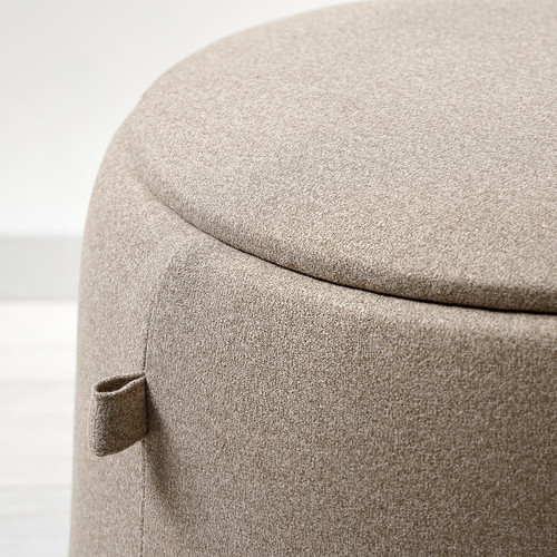 JÄRRESTAD Pouffe, with storage/Tonerud dark beige