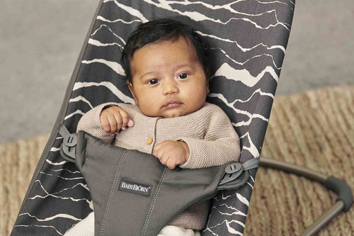 BABYBJÖRN Bouncer Bliss, Anthracite/Landscape Print, Cotton 0+