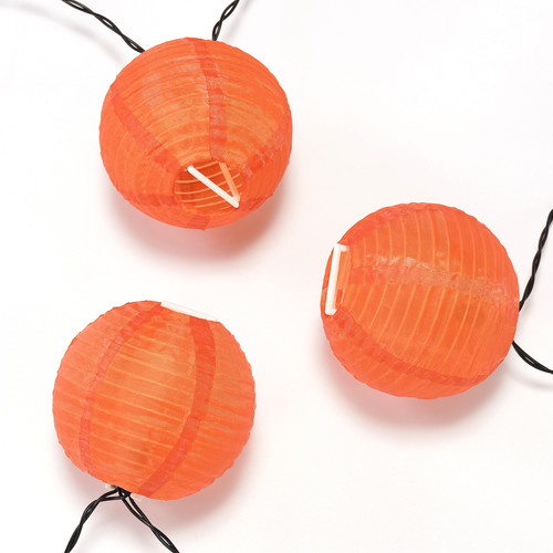 SOLVINDEN LED lighting chain with 12 lights, outdoor/battery-operated orange