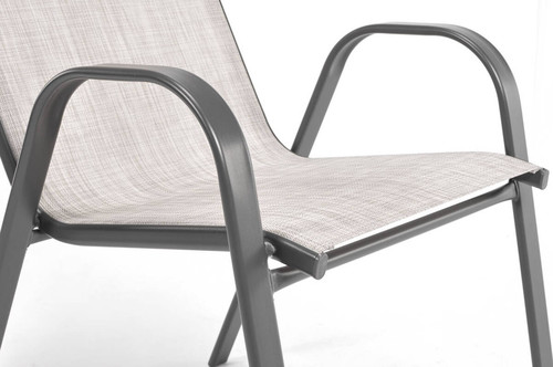 Elegant Outdoor Table with 2 Chairs, Duo 60 cm, grey