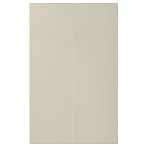 HAVSTORP 2-p door f corner base cabinet set, beige, 25x80 cm