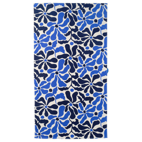 GULYXNE Beach towel, blue/floral pattern, 100x180 cm