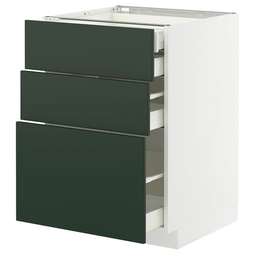 METOD / MAXIMERA Base cb 3 frnts/2 low/1 md/1 hi drw, white/Havstorp deep green, 60x60 cm