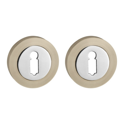 Door Escutcheon Schaffner, satin nickel/chrome