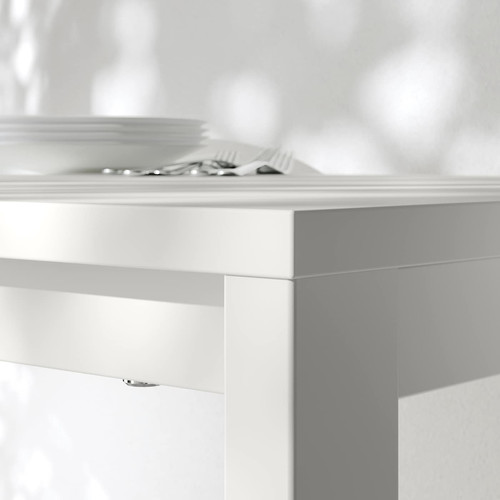 VIHALS / VIHALS Table and 2 chairs, white white/white, 74x74 cm