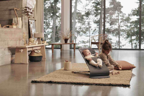 BABYBJÖRN Bouncer Bliss, Anthracite/Landscape Print, Cotton 0+