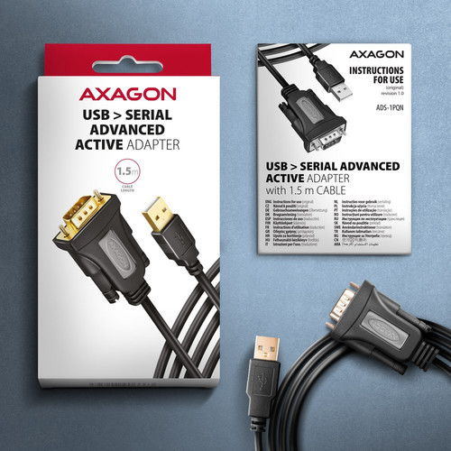 AXAGON ADS-1PQN Advanced Adapter FTDI USB 2.0 > RS-232 serial