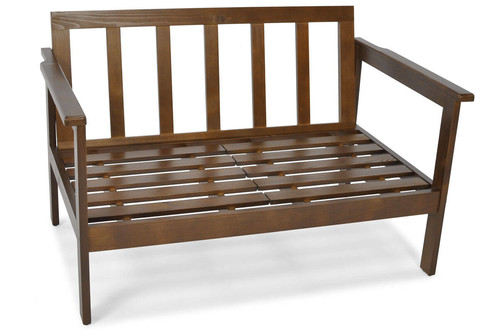 Outdoor Wooden 2-seat Sofa BELLA, brown/beige