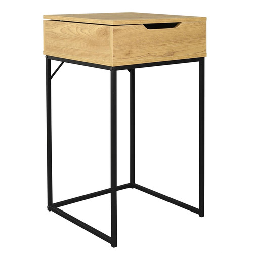 Nightstand Bedside Table Dressing Table with Mirror Leyla, oak