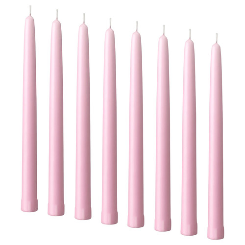 KLOKHET Unscented candle, light pink, 25 cm