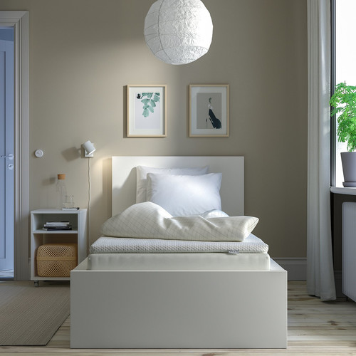 VESTERÖY Mattress and mattress pad, firm light blue/Nisseholm white, Standard Single