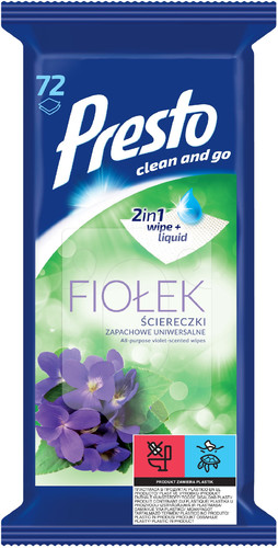 Presto Universal Cleaning Wet Wipes Velvet 72pcs