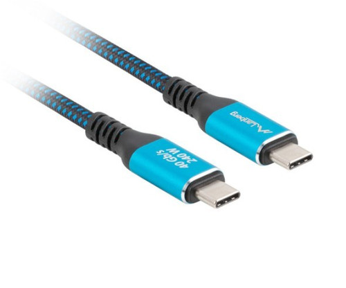 LANBERG USB Cable USB-C M/M USB4 1.5M 240W 60HZ, black-blue