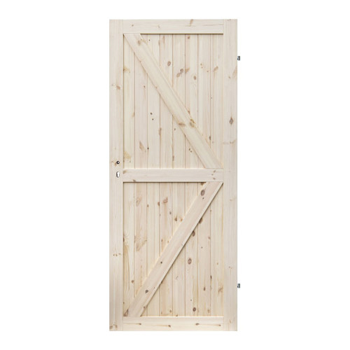 Internal Door Barn 80, right, knotty pine wood