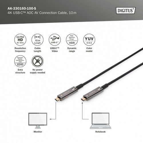 DIGITUS 4K USB Type-C AOC AV Connection Cable